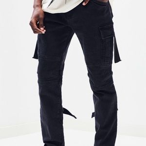 PacSun Workwear Black Cargo Slimfit Jeans